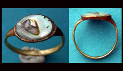 Ring, Medieval, Ladies, with Mother of Pearl, ca. 17th-18th Cent